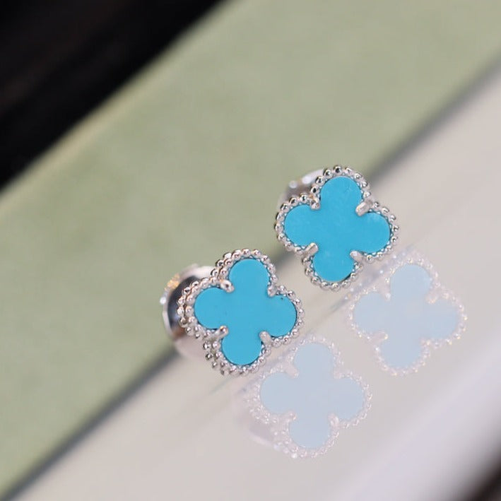 [kincade]CLOVER MINI TURQUOISE SILVER STUD EARRINGS