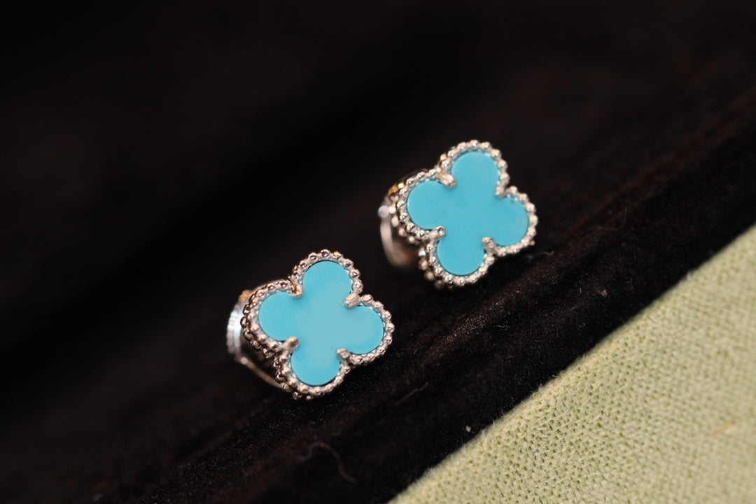 [kincade]CLOVER MINI TURQUOISE SILVER STUD EARRINGS