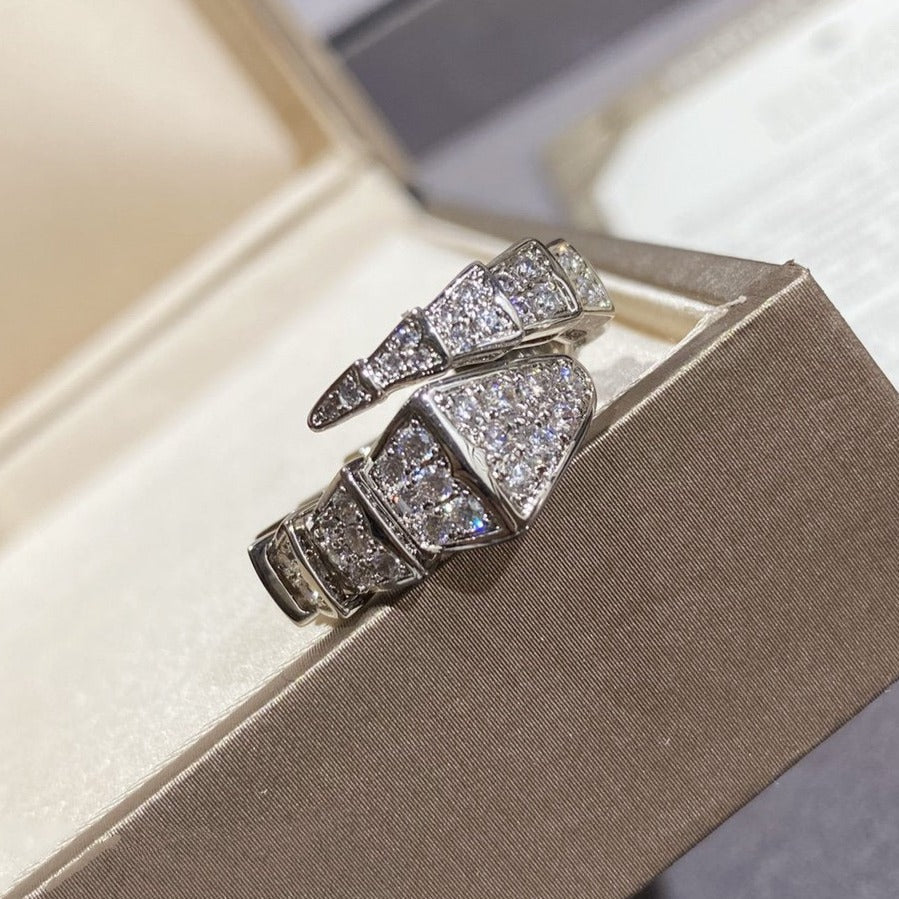 [kincade]SERPENTI LARGE RING SILVER DIAMOND PAVED