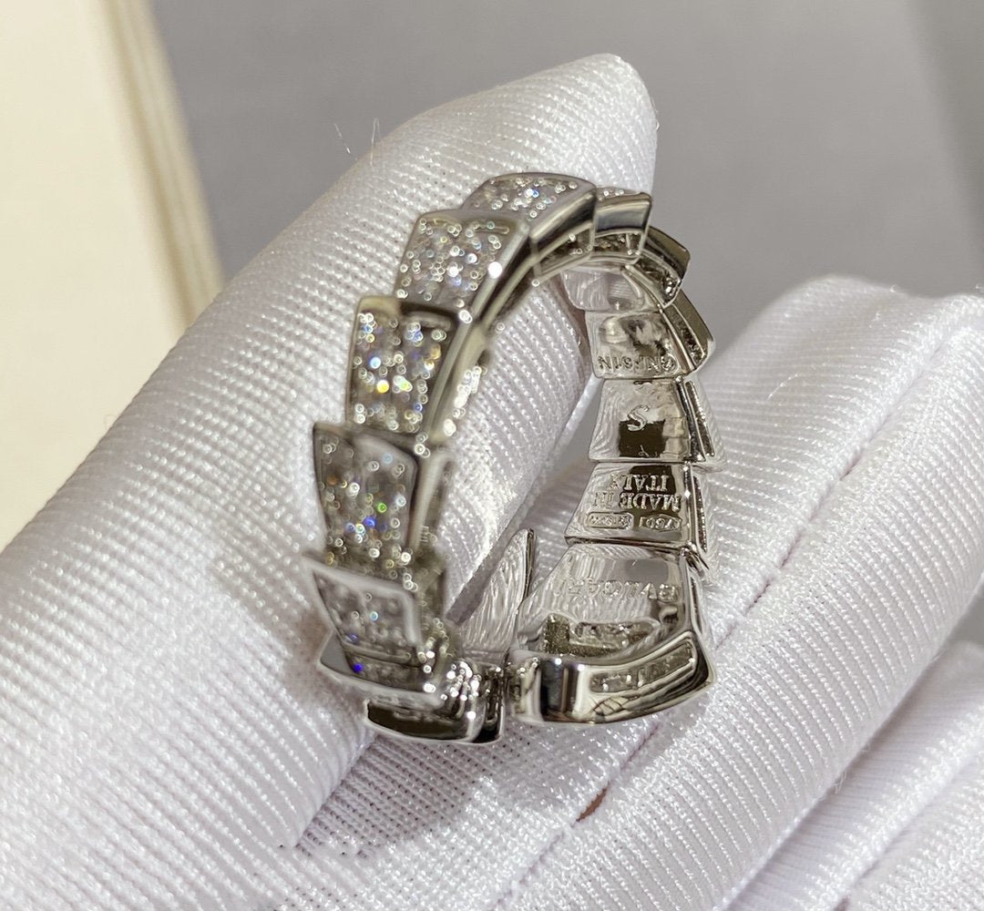 [kincade]SERPENTI LARGE RING SILVER DIAMOND PAVED