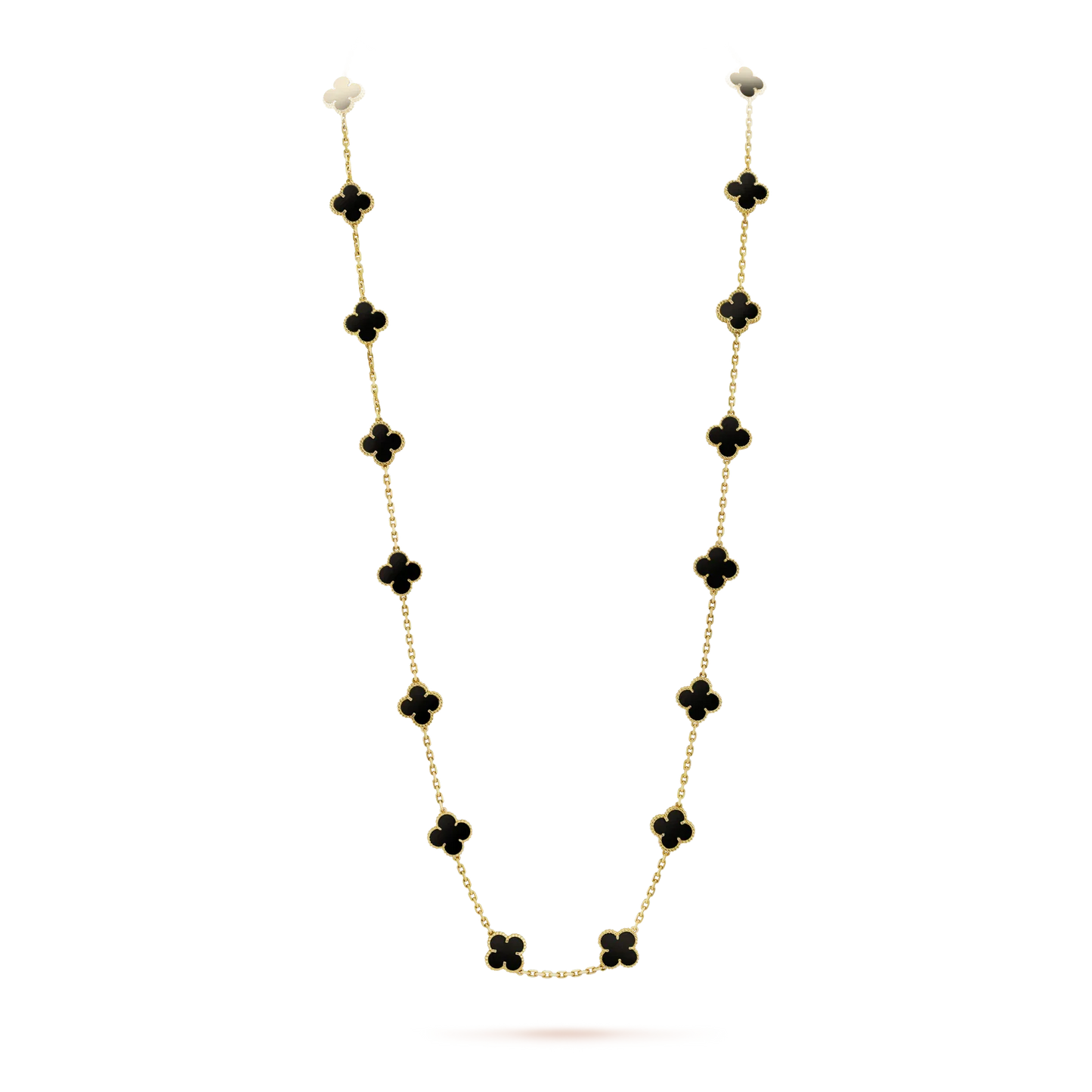 [kincade]CLOVER 20 MOTIFS ONYX NECKLACE