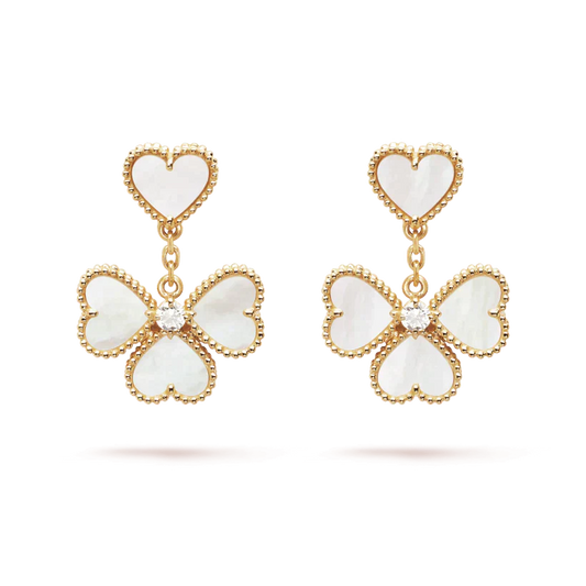 [kincade]CLOVER SWEET WHITE MOP EARRINGS