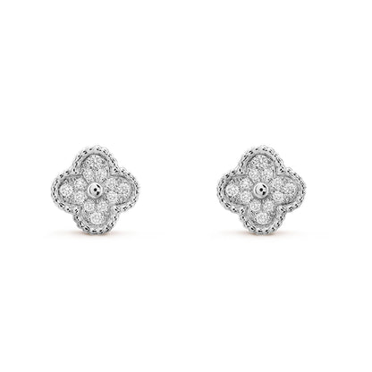 [kincade]CLOVER MINI DIAMOND STUD EARRINGS