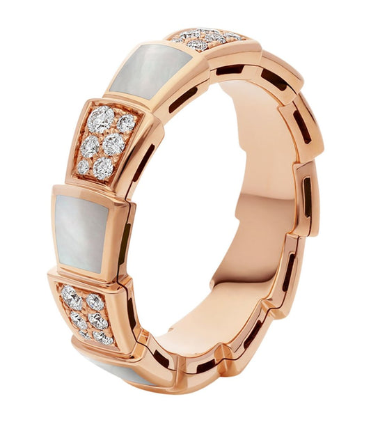 [kincade]SERPENTI RING ROSA GOLD MOP DIAMANT GEPAPERT 4MM