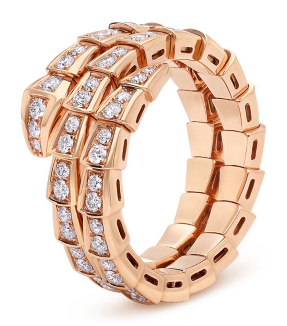 [kincade]SERPENTI RING PINK GOLD DIAMOND DOUBLE ROW