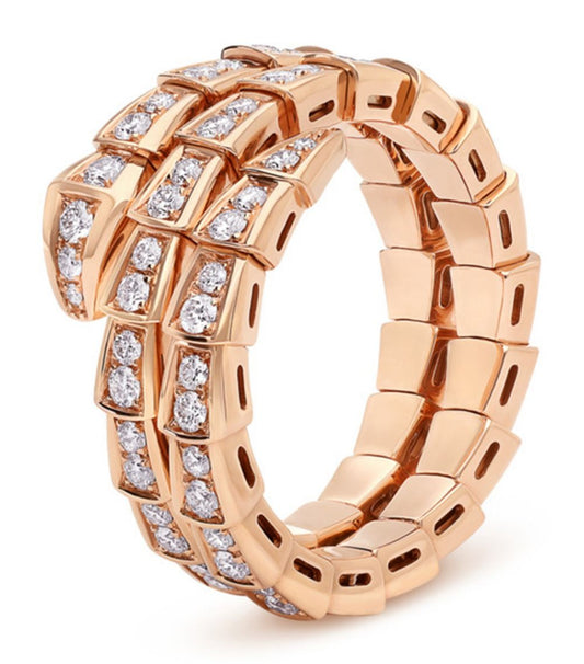 [kincade]SERPENTI RING ROTGOLD DIAMANT DOPPELREIHIG