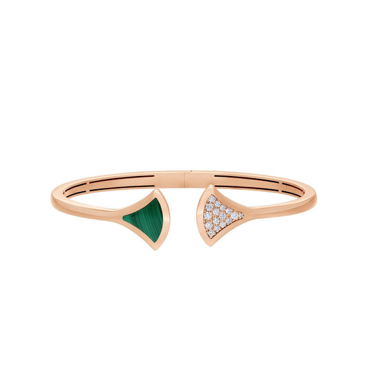 [kincade]DREAM BRACELET OPEN MALACHITE PINK GOLD