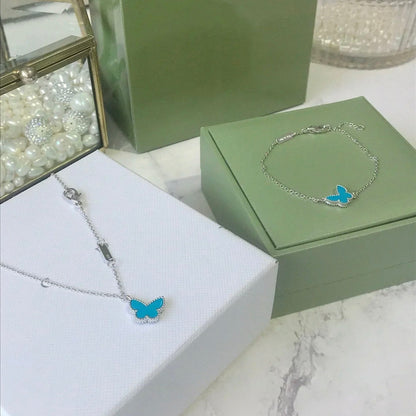 [kincade]BUTTERFLY TURQUOISE BUTTERFLY BRACELET SILVER