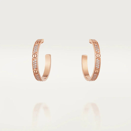 [kincade]LOVE DIAMOND PINK GOLD HOOP EARRINGS