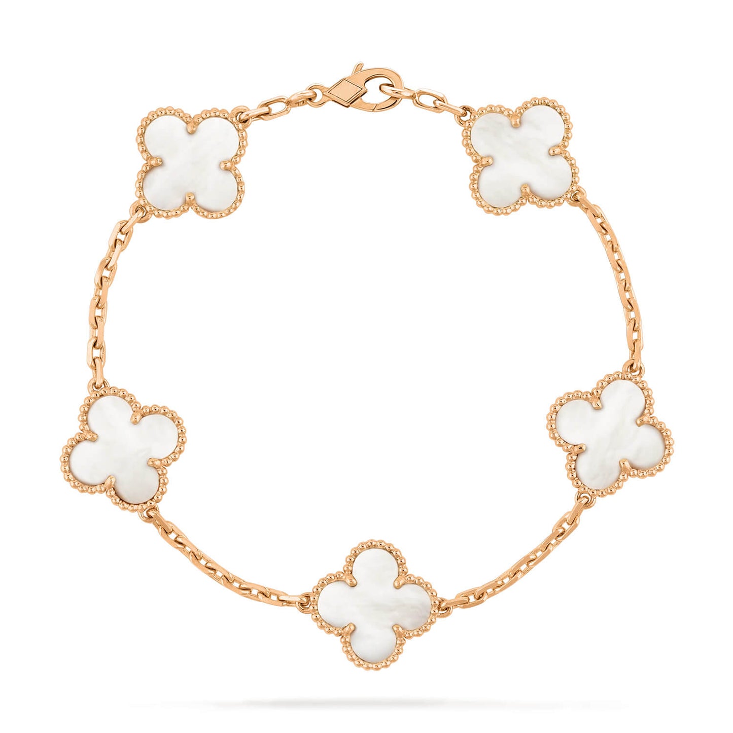 [kincade]CLOVER  5 MOTIF WHITE MOP BRACELET