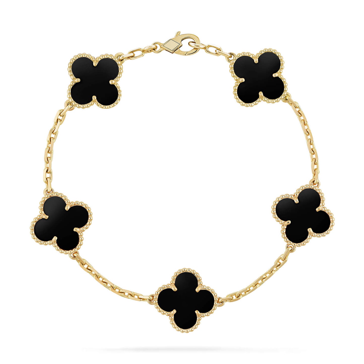 [kincade]CLOVER  5 MOTIFS BLACK ONYX BRACELET