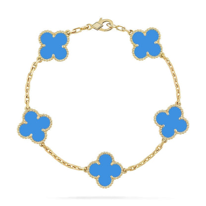 [kincade]CLOVER 5 MOTIFS BLUE AGATE BRACELET