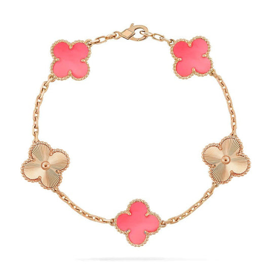 [kincade]CLOVER BRACELET 5 MOTIF PINK AND PINK GOLD