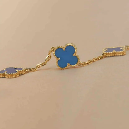 [kincade]CLOVER 5 MOTIFS BLUE AGATE BRACELET