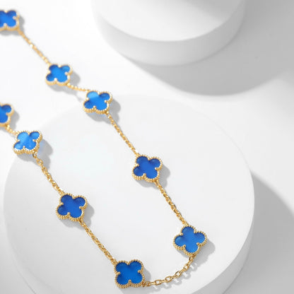 [kincade]CLOVER 10 MOTIFS BLUE AGATE NECKLACE