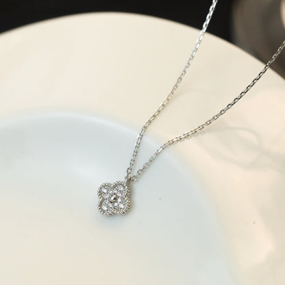 [kincade]CLOVER MINI 9.5MM PENDANT DIAMOND NECKLACE