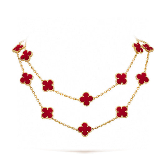 [kincade]CLOVER 20 MOTIFS CARNELIAN NECKLACE