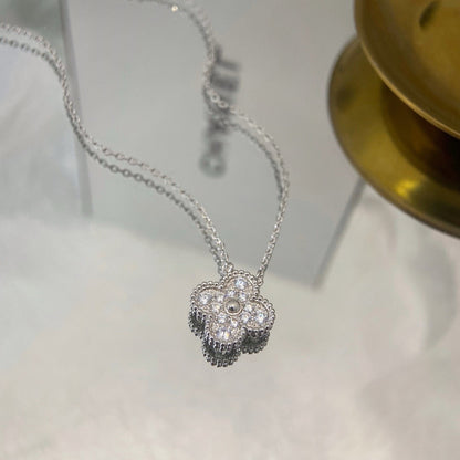 [kincade]CLOVER 15MM DIAMOND SINGLE FLOWER NECKLACE