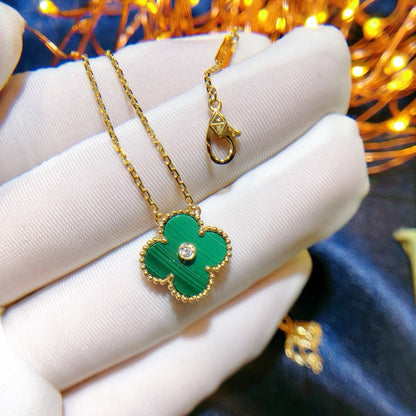 [kincade]CLOVER 15MM DIAMOND TURQUOISE NECKLACE