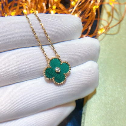 [kincade]CLOVER 15MM DIAMOND TURQUOISE NECKLACE