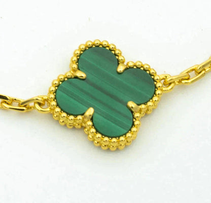 [kincade]CLOVER  5 MOTIF MALACHITE DIAMOND BRACELET