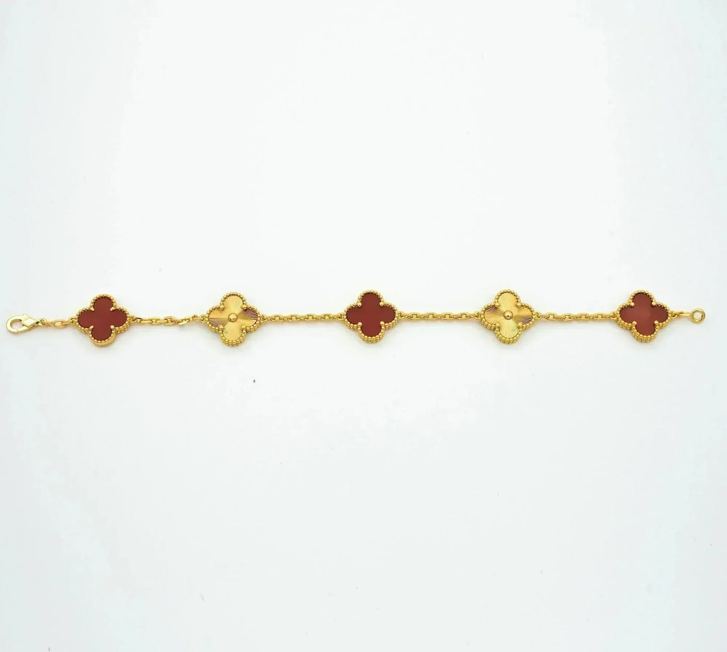 [kincade]CLOVER  5 MOTIFS CARNELIAN GOLD BRACELET