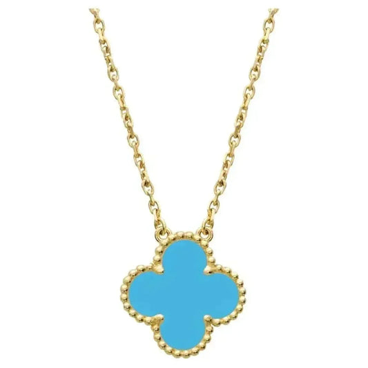 [kincade]CLOVER 15MM VINTAGE TURQUOISE NECKLACE