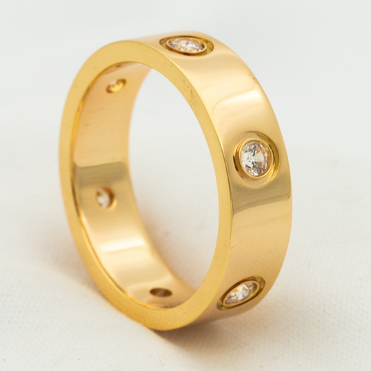 [kincade] LIEBESRING 5,5 MM 6 DIAMANTEN ROSGOLD