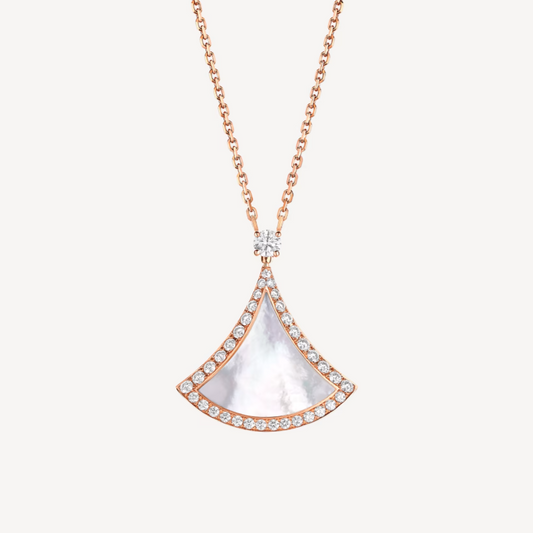 [kincade]DREAM MOP DIAMOND PAVED PINK GOLD NECKLACE