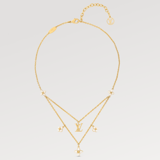 [kincade]FLOWERGRAM GOLD MOP DOUBLE ROW NECKLACE