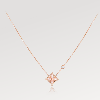 [kincade] STAR PINK MOP 1 DIAMANT ROSGOLD HALSKETTE