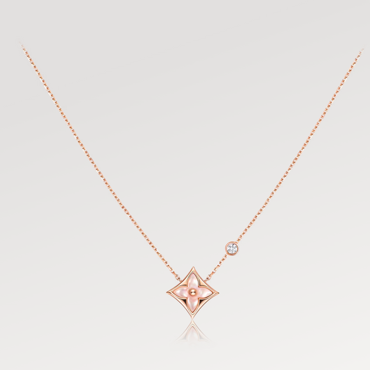 [kincade] STAR PINK MOP 1 DIAMANT ROSGOLD HALSKETTE