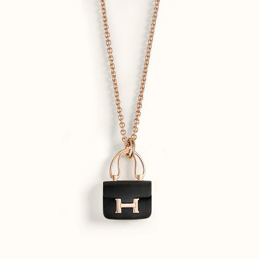 [kincade]CONSTANCE BLACK PEDANT PINK GOLD NECKLACE