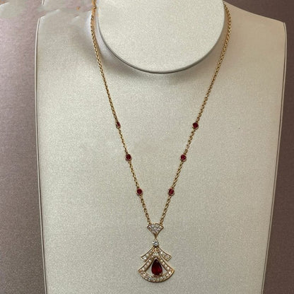 [kincade]DREAM NECKLACE CARNELIAN DIAMOND PINK GOLD