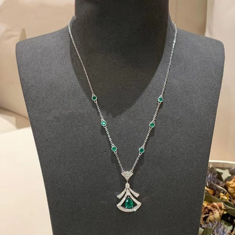 [kincade]DREAM NECKLACE MALACHITE DIAMOND SILVER