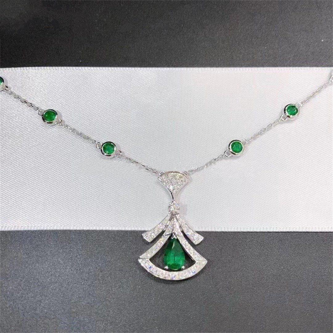 [kincade]DREAM NECKLACE MALACHITE DIAMOND SILVER