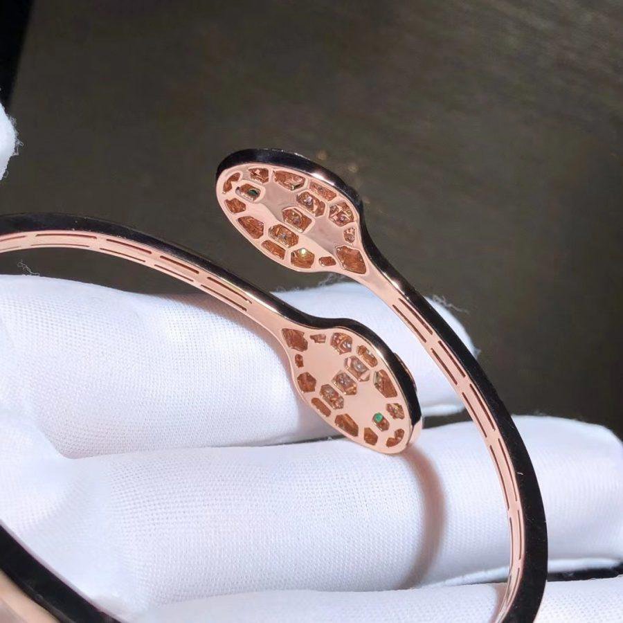 [kincade]SERPENTI BRACELET PINK GOLD MALACHITE DIAMOND DOUBLE SNAKE