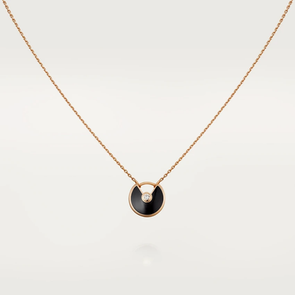 [kincade]AMULETTE ROSE GOLD ONYX NECKLACE