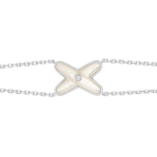 [kincade]JEUX ARMBAND WEISS MOP SILBER 1 DIAMANT