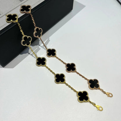 [kincade]CLOVER  5 MOTIFS BLACK ONYX BRACELET