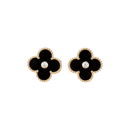 [kincade]CLOVER MEDIUM 1 MOTIFS ONYX DIAMOND OHRRINGE