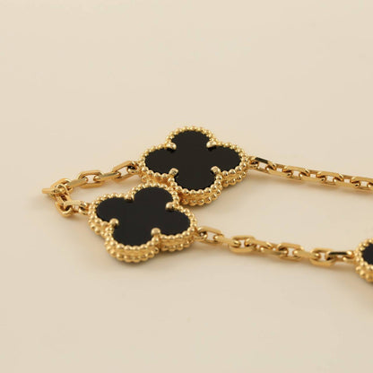 [kincade]CLOVER  5 MOTIFS BLACK ONYX BRACELET