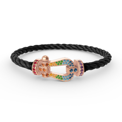 [kincade]FORCE GROSSES HUFEISENFARBIGE DIAMANTENARMBAND ROSÉGOLD