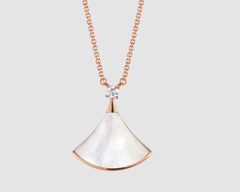 [kincade]DREAM NECKLACE WHITE MOP PINK GOLD 1 DIAMOND