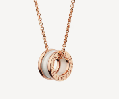 [kincade]ZERO 1 WHITE CERAMIC PINK GOLD NECKLACE