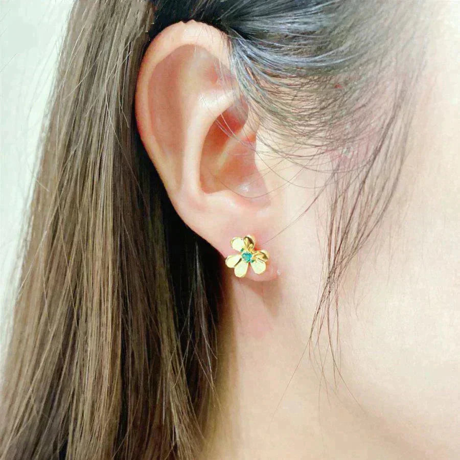 [kincade]FRIVOLE  FLOWER MALACHITE EARRINGS