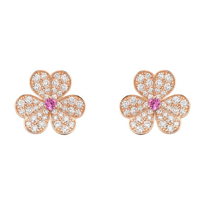 [kincade]FRIVOLE PINK GOLD FLOWER DIAMOND EARRINGS