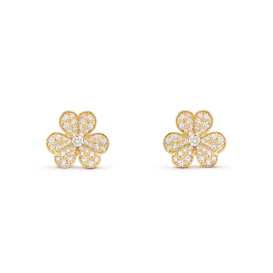 [kincade]FRIVOLE GOLD FLOWER DIAMOND EARRINGS