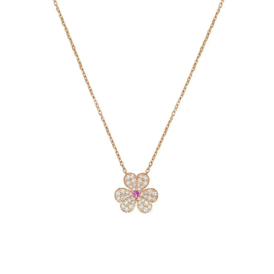 [kincade]FRIVOLE ROSE GOLD FLOWER DIAMOND NECKLACE