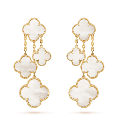 [kincade]CLOVER EARRINGS WHITE MOP 4 MOTIFS GOLD